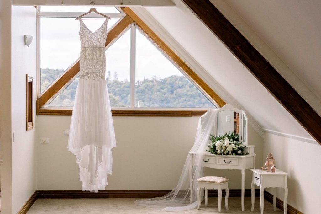 Maleny Manor Wedding photographer sunshine coast bridal prep details lace dress when freddie met lily dress