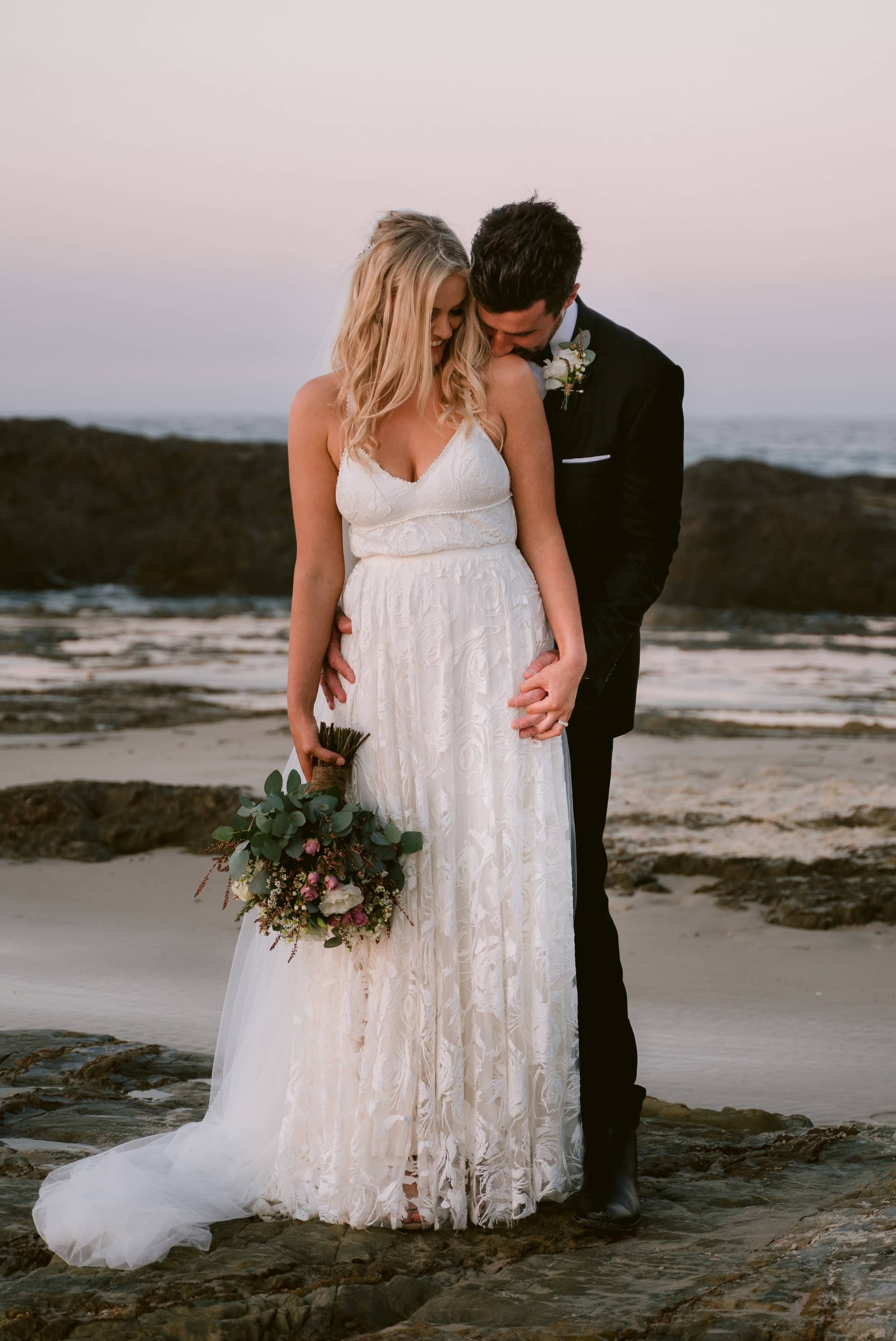 bride and groom beach wedding portraits www.benandhopeweddings.com.au