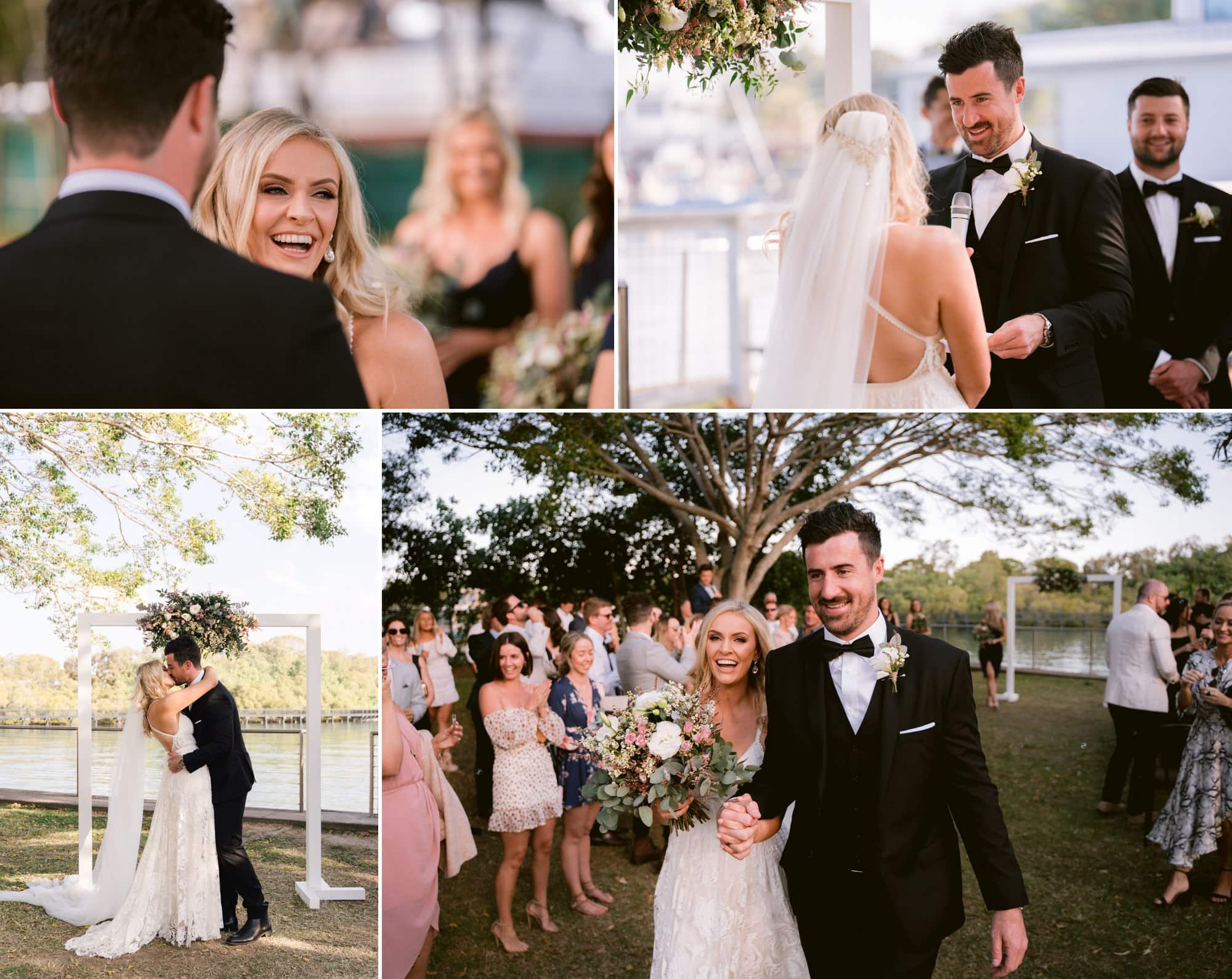 gold coast outdoor wedding ceremony parklands www.benandhopeweddings.com.au